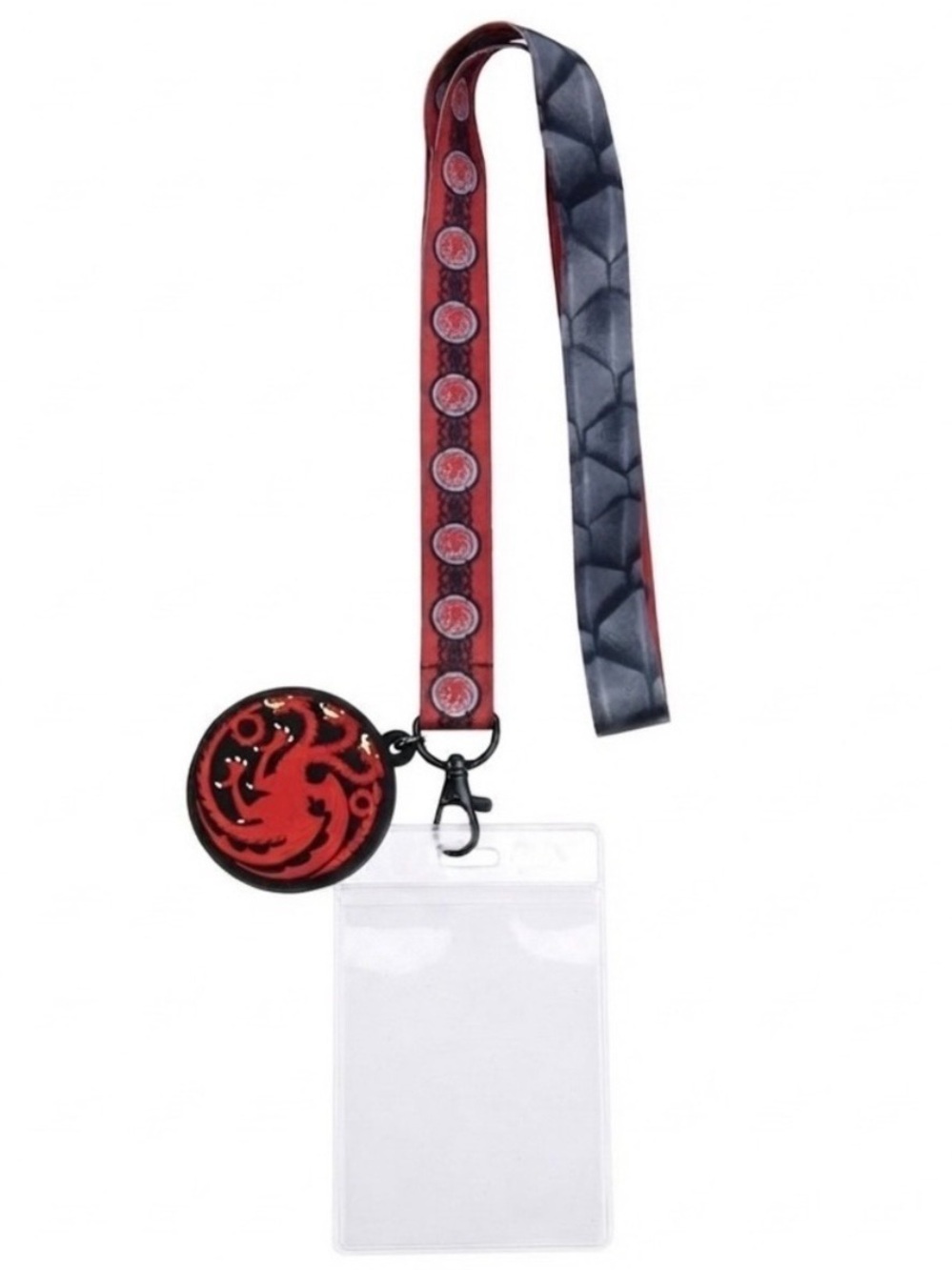 Game of Thrones House Targaryen Dragon Lanyard with ID Holder Red Black HBO 2017